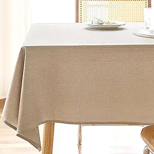 Textured Polyester Tablecloth Rectangle 52x70 Waterproof Spill-Proof Wipeable Table Cloth Wrinkle Free Dining Table Cover for Birthday Farmhouse Spring Tablecloths Up to 36‘'X54''