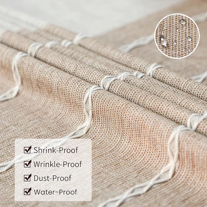 Tablecloths, 55 x 86 Inch Waterproof Table Cloth, Linens Wrinkle Free Anti-Fading, Rustic Table Cover Decoration for Kitchen Dinning Christmas (Rectangle/Oblong,6-8 Seats, Light Coffee)
