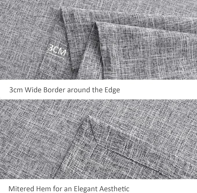 Faux Linen Table Cloth with 2-Tone Slubby Texture Wrinkle Resistant Anti-Shrink Soft Tablecloth for Kitchen Dining Tabletop for Banquet Parties Rectangle 52 x 70 Inch Light Grey